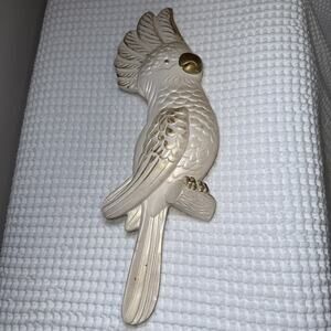 Vintage 1973 Miller Studio Cockatoo Wall Plaque 14” Chalkware Bird